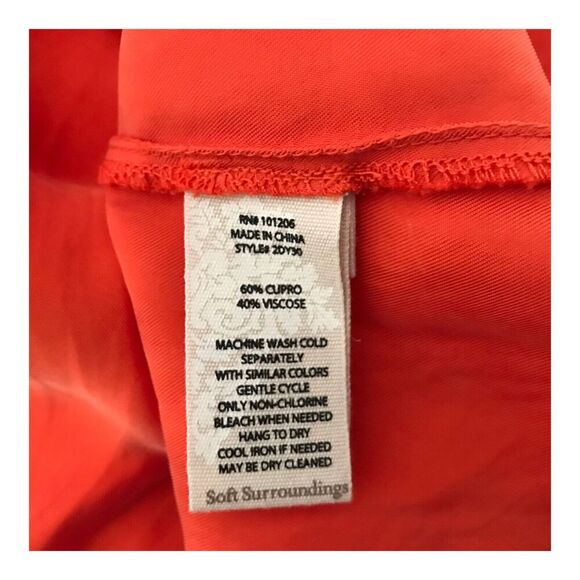 Soft Surroundings Dress Size M Coral Sleeveless Button Front Long Midi Collard - Picture 10 of 12